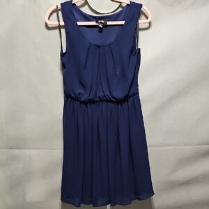 by & by Royal Blue Sleeveless Pleated Waist Mini Dress